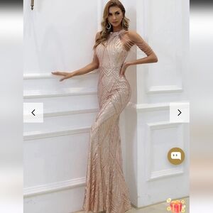 Shein sequin gold dress